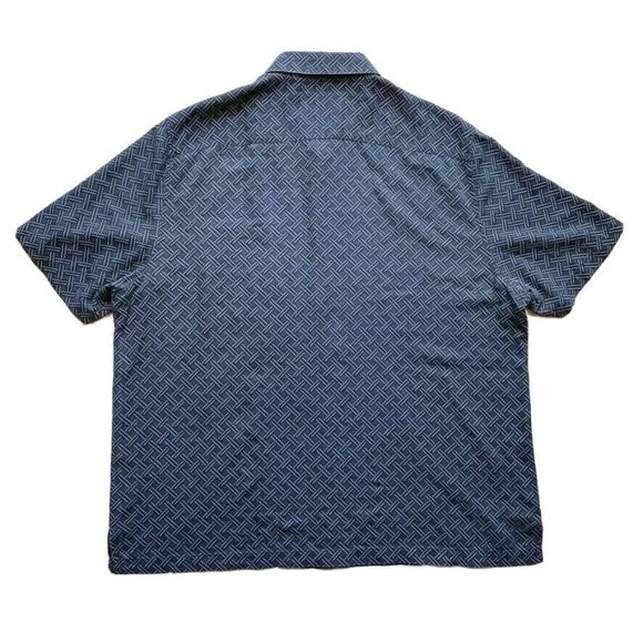 Nat Nast Luxury Originals Shirt Mens XL Silk Blend Geometric Short Sleeve Vented - Picture 2 of 12